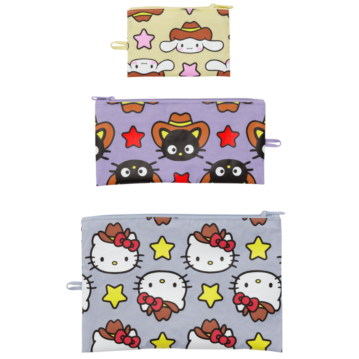 Baggu Flat Pouch Set in Hello Kitty & Friends Western