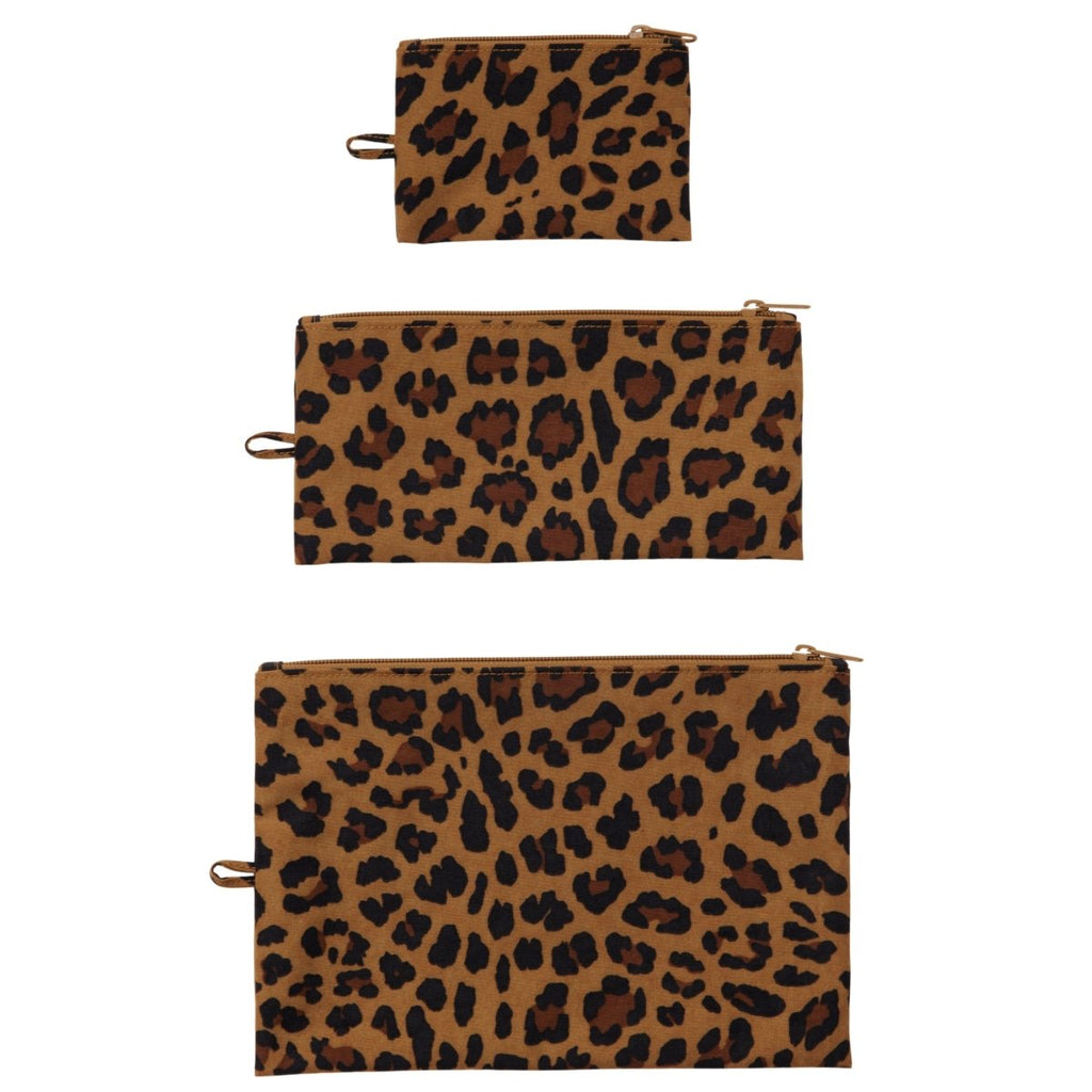 Baggu Flat Pouch Set in Leopard