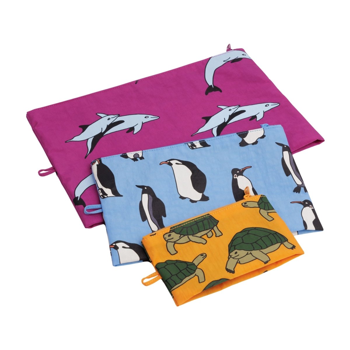 Baggu Go Pouch Set in Vacation Animals