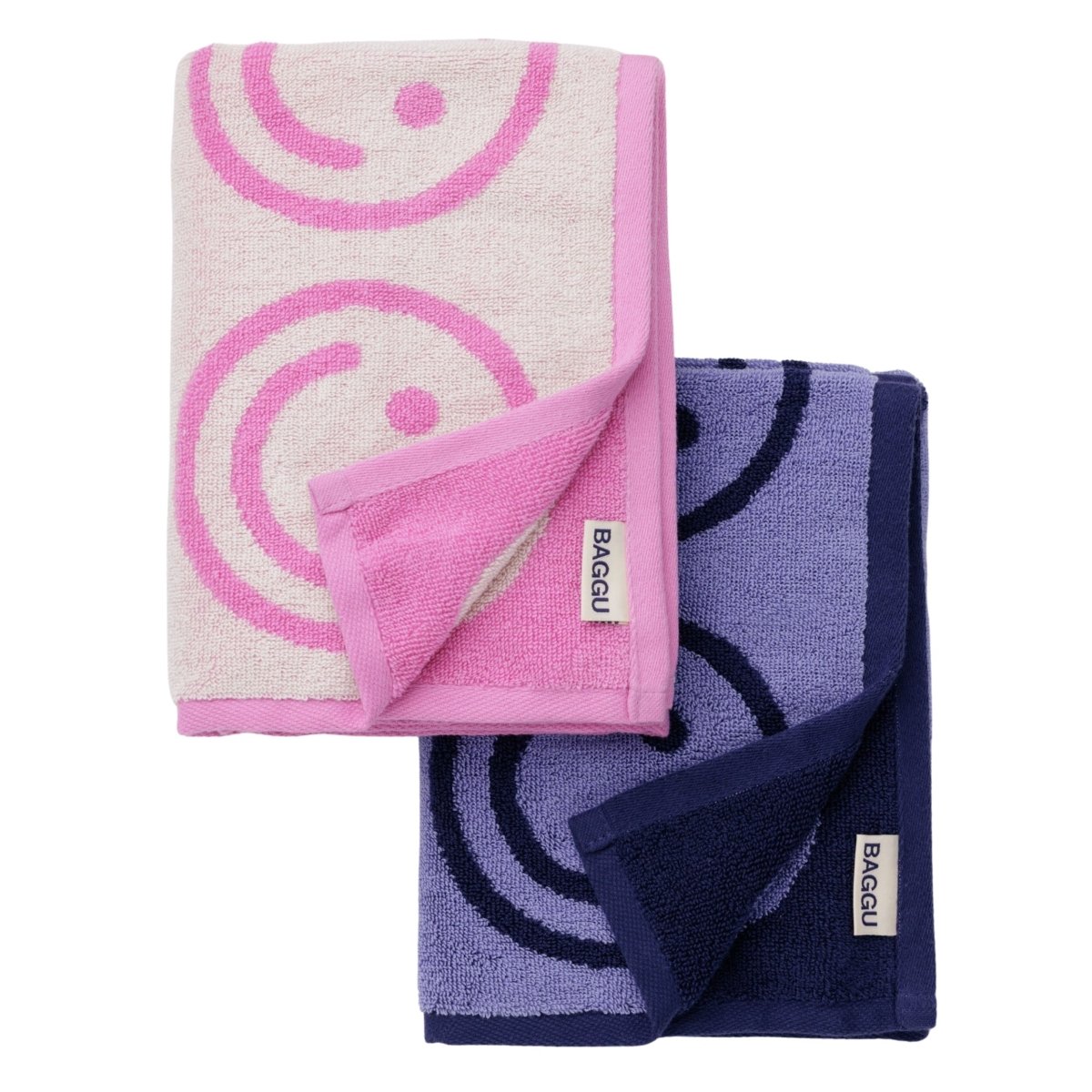 Baggu Hand Towel Set of 2 in Happy Pink Blue