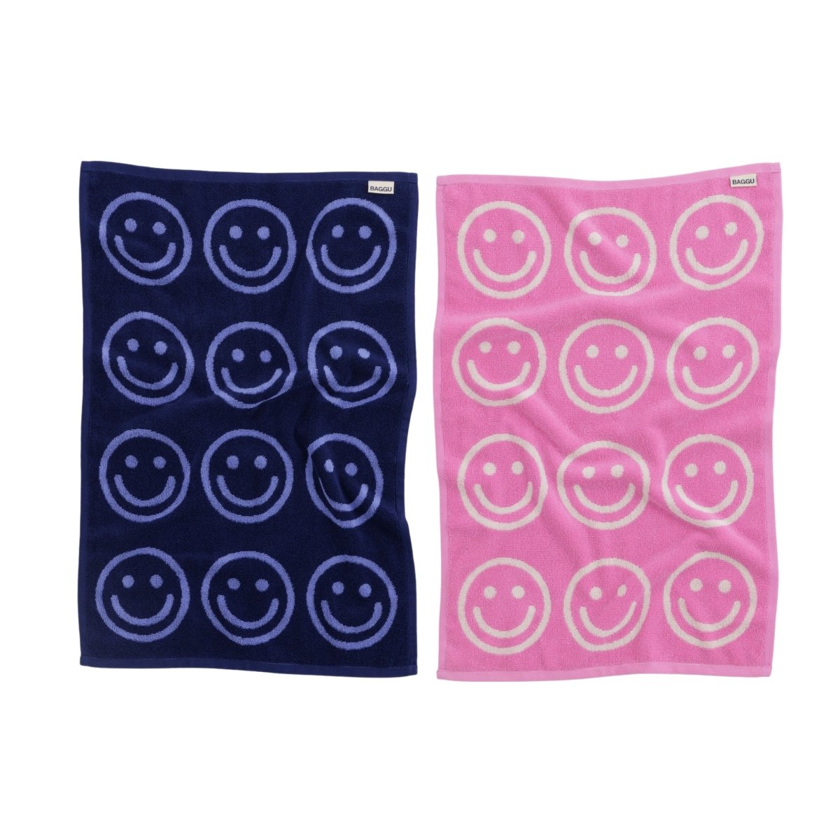 Baggu Hand Towel Set of 2 in Happy Pink Blue
