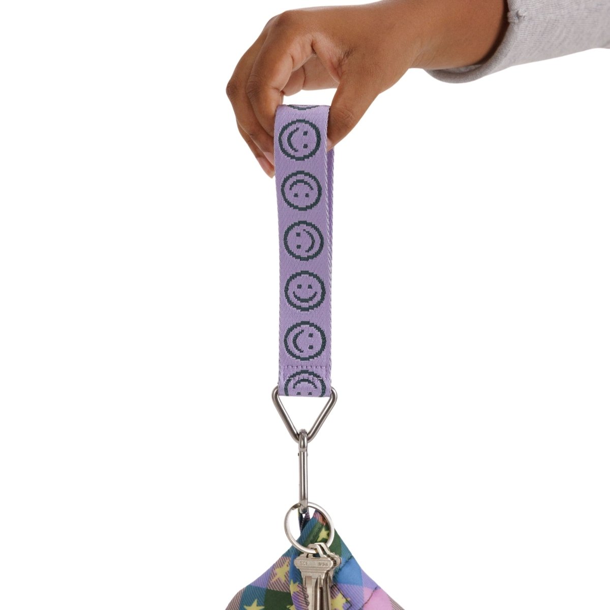 Baggu Logo Keychain in Lilac Happy