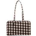 Baggu Medium Nylon Bowler Bag in Blurred Gingham Brown