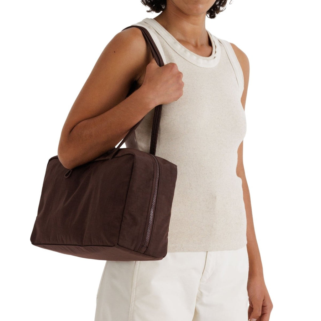 Baggu Medium Nylon Bowler Bag in Coffee