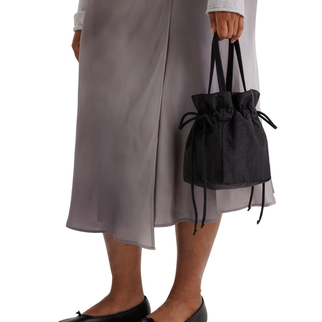 Baggu Nylon Drawstring Bag in Black