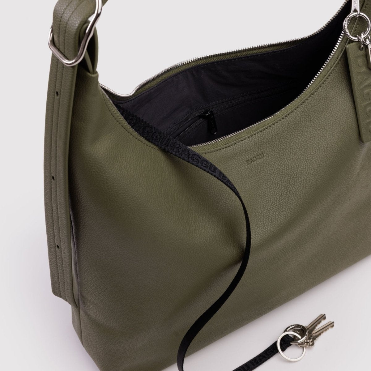 Baggu Recycled Leather Shoulder Bag in Loden
