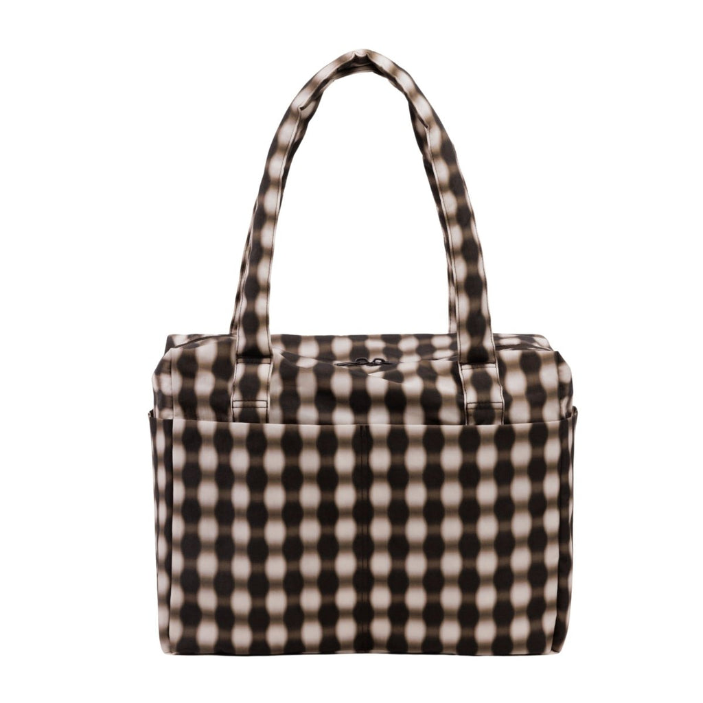 Baggu Small Cloud Carry-On in Blurred Gingham Brown