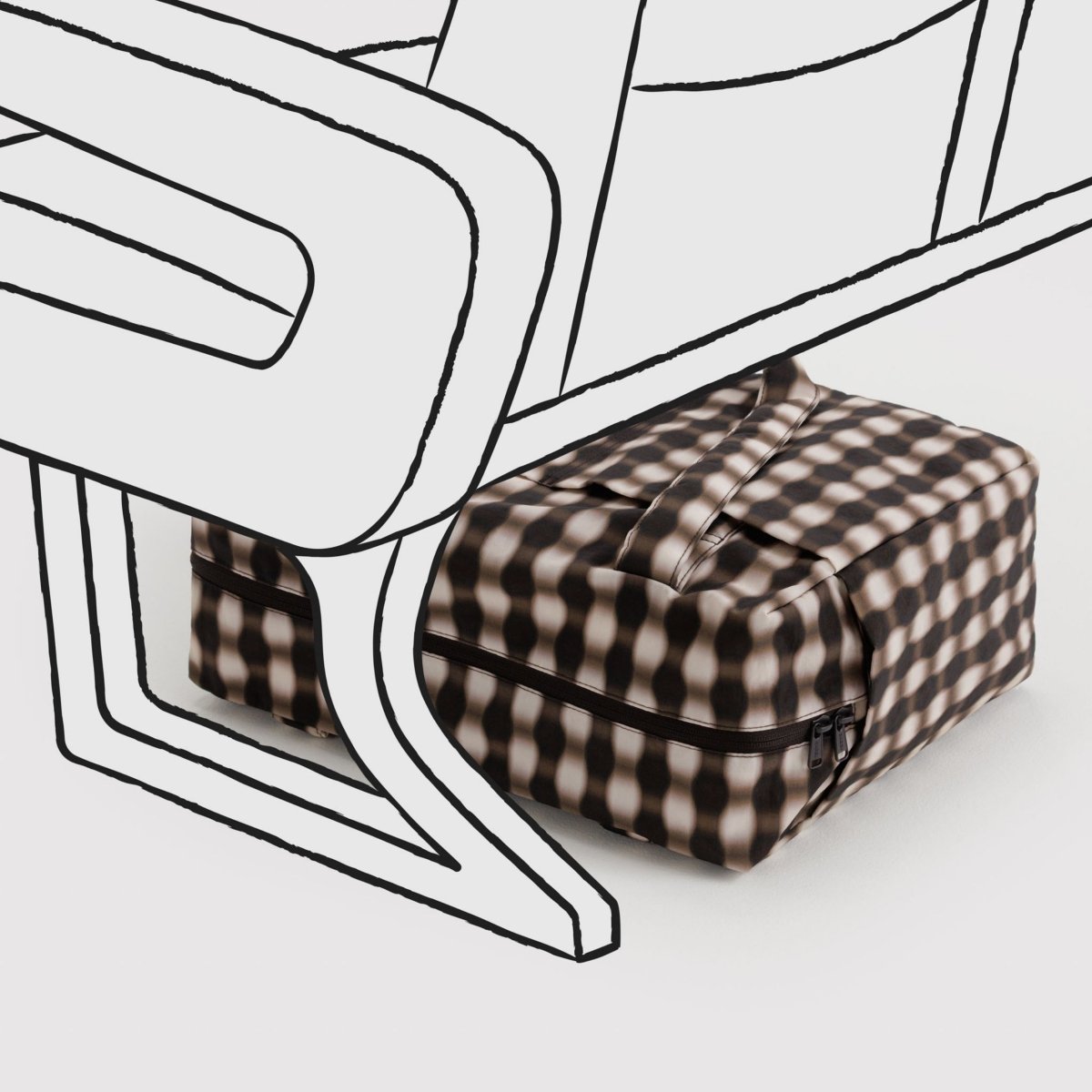 Baggu Small Cloud Carry-On in Blurred Gingham Brown