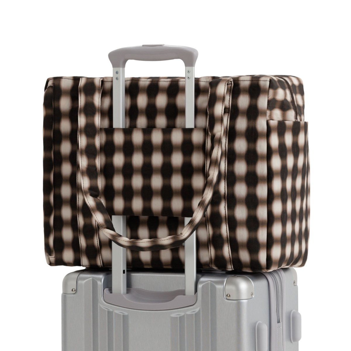 Baggu Small Cloud Carry-On in Blurred Gingham Brown