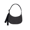 Baggu Small Denim Crescent Bag in Black