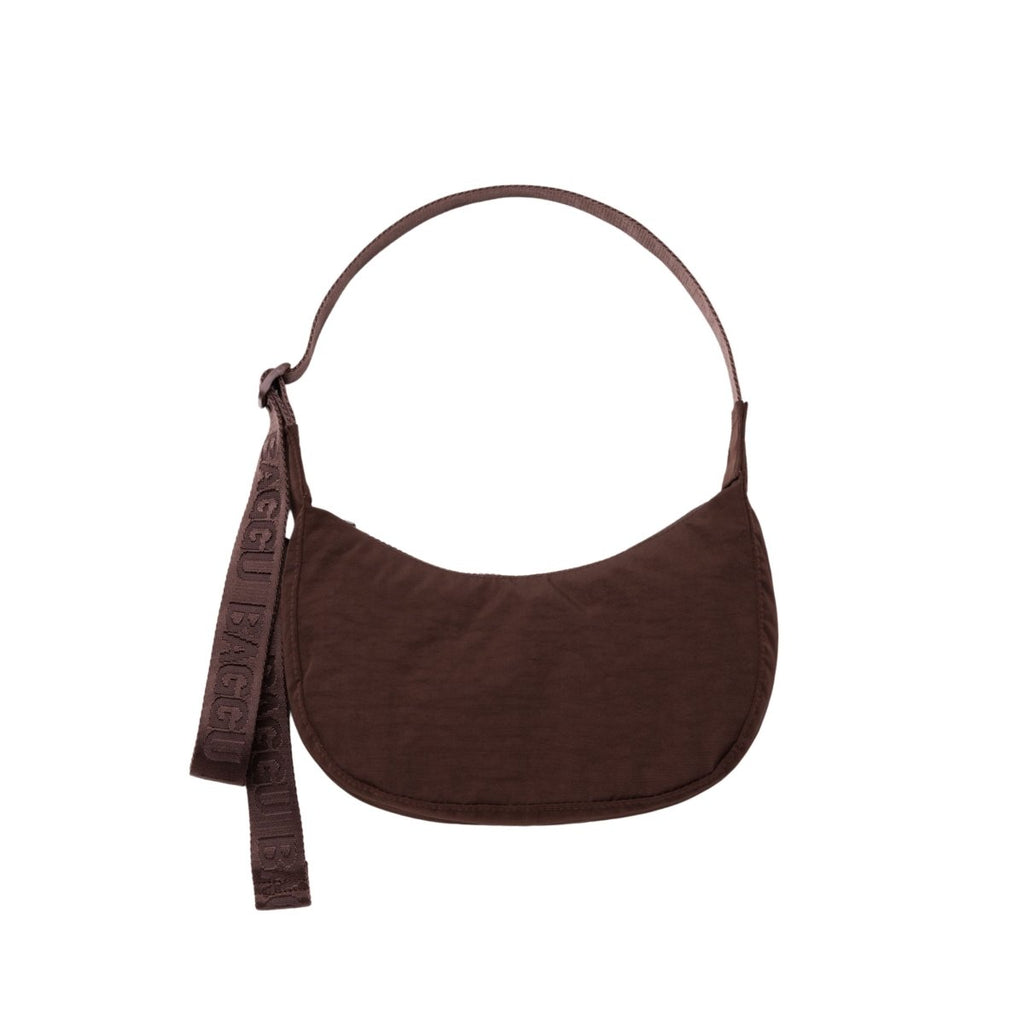Baggu Small Nylon Crescent Bag in Coffee