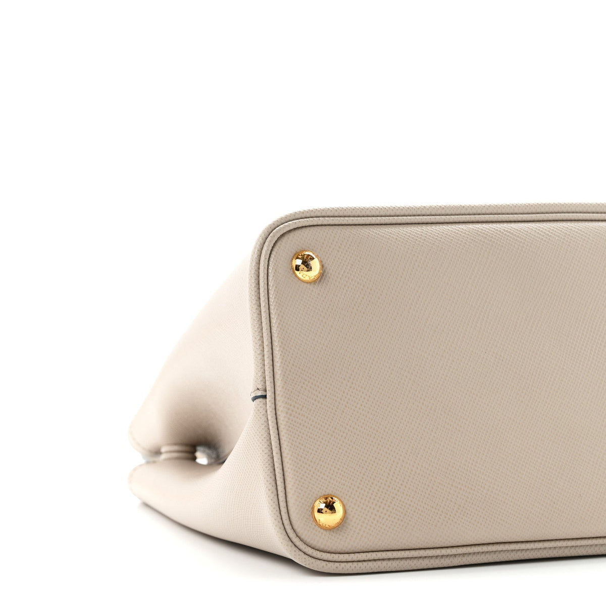 Saffiano Cuir Medium Double Bag Pomice Bluette