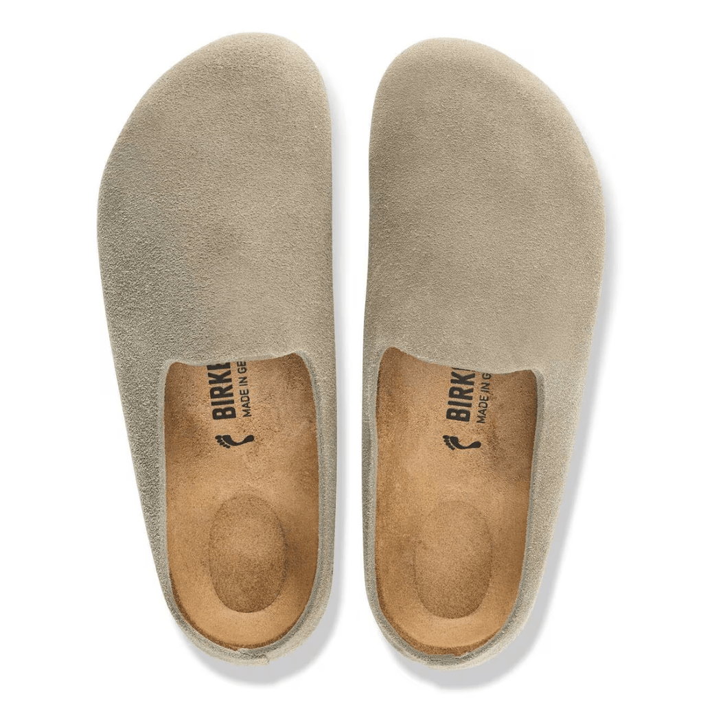 Birkenstock Amsterdam Wrapped Suede Leather in Taupe