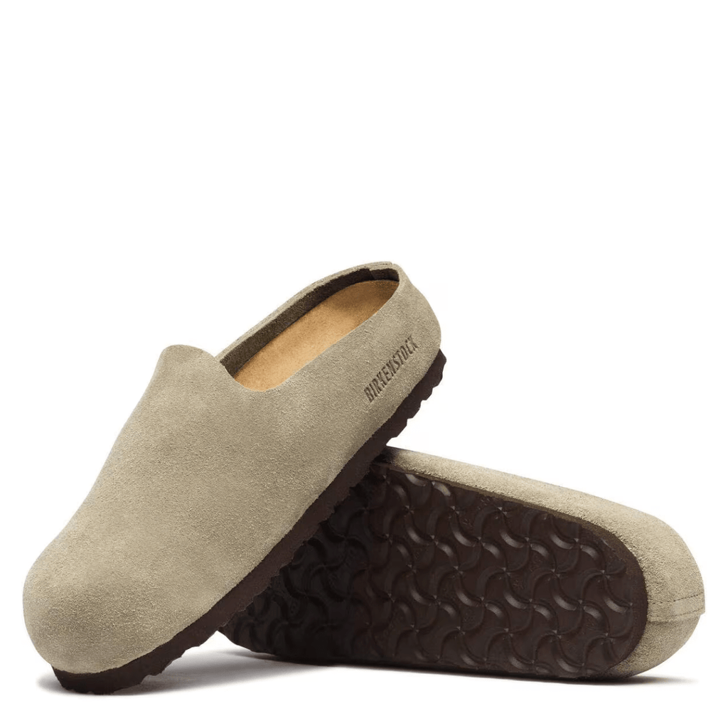 Birkenstock Amsterdam Wrapped Suede Leather in Taupe