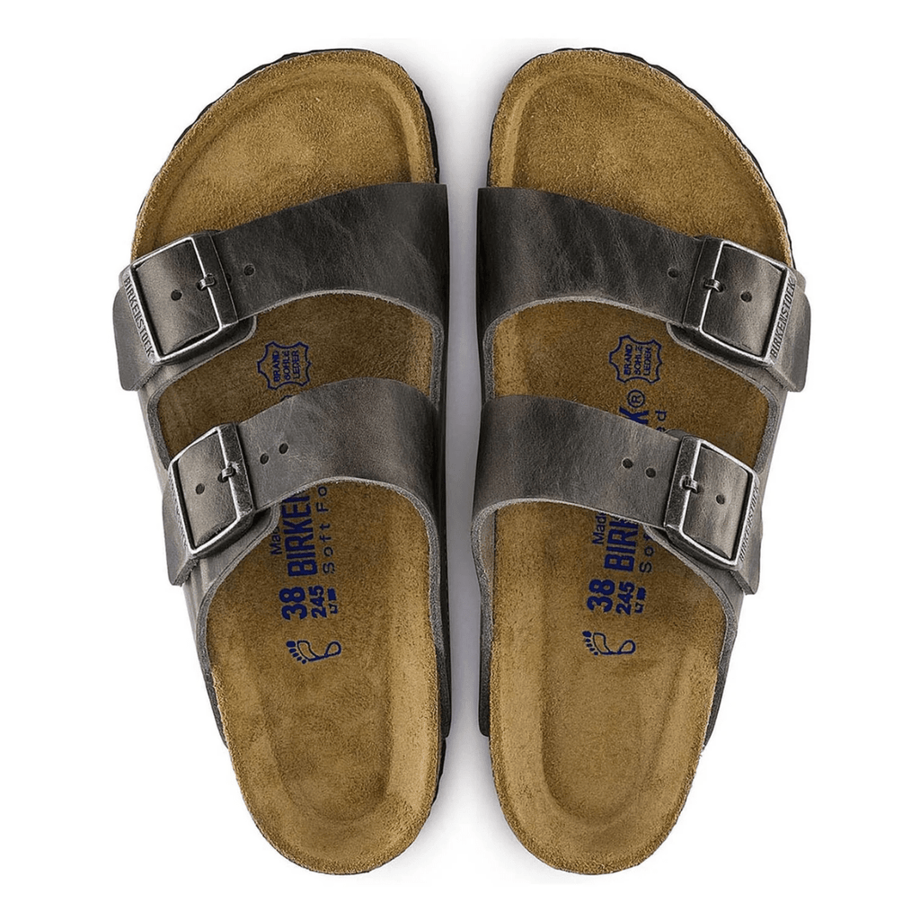 Birkenstock Arizona Softbed Oiled Leather in Iron