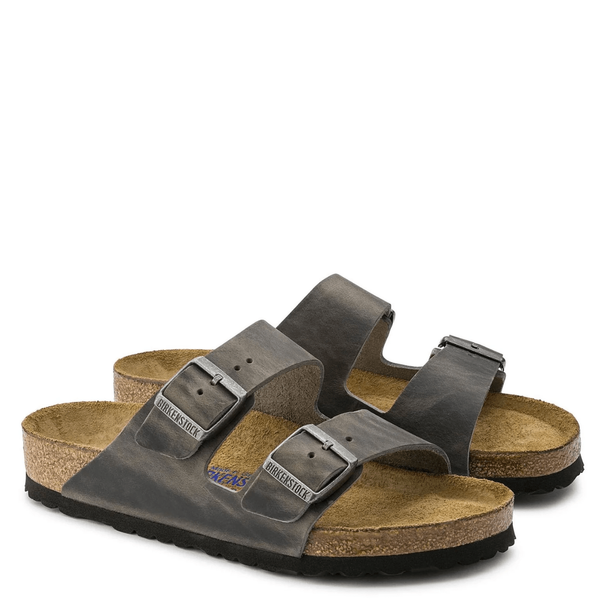Birkenstock Arizona Softbed Oiled Leather in Iron