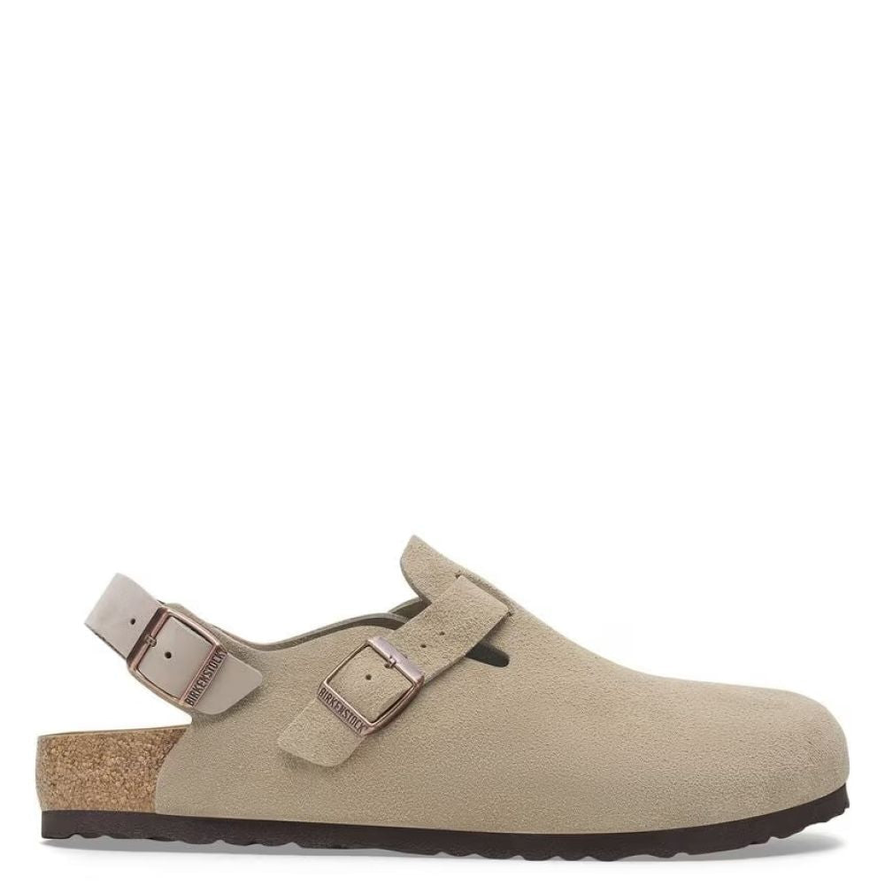 Birkenstock Tokio Suede Leather in Taupe
