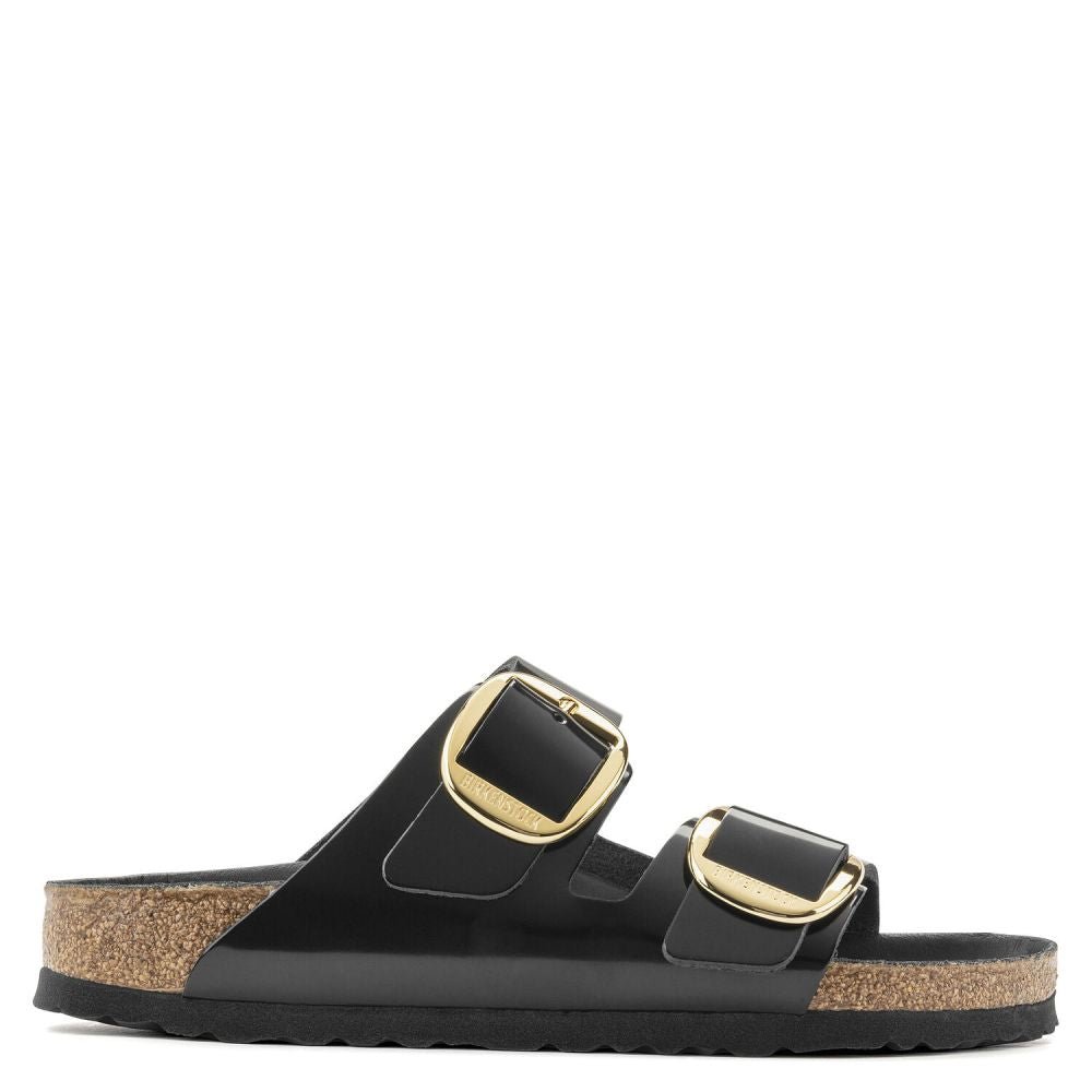 Birkenstock Women's Arizona Big Buckle Natural Leather Patent in High Shine Black