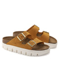 Birkenstock Women's Arizona Chunky Suede Leather in Apricot