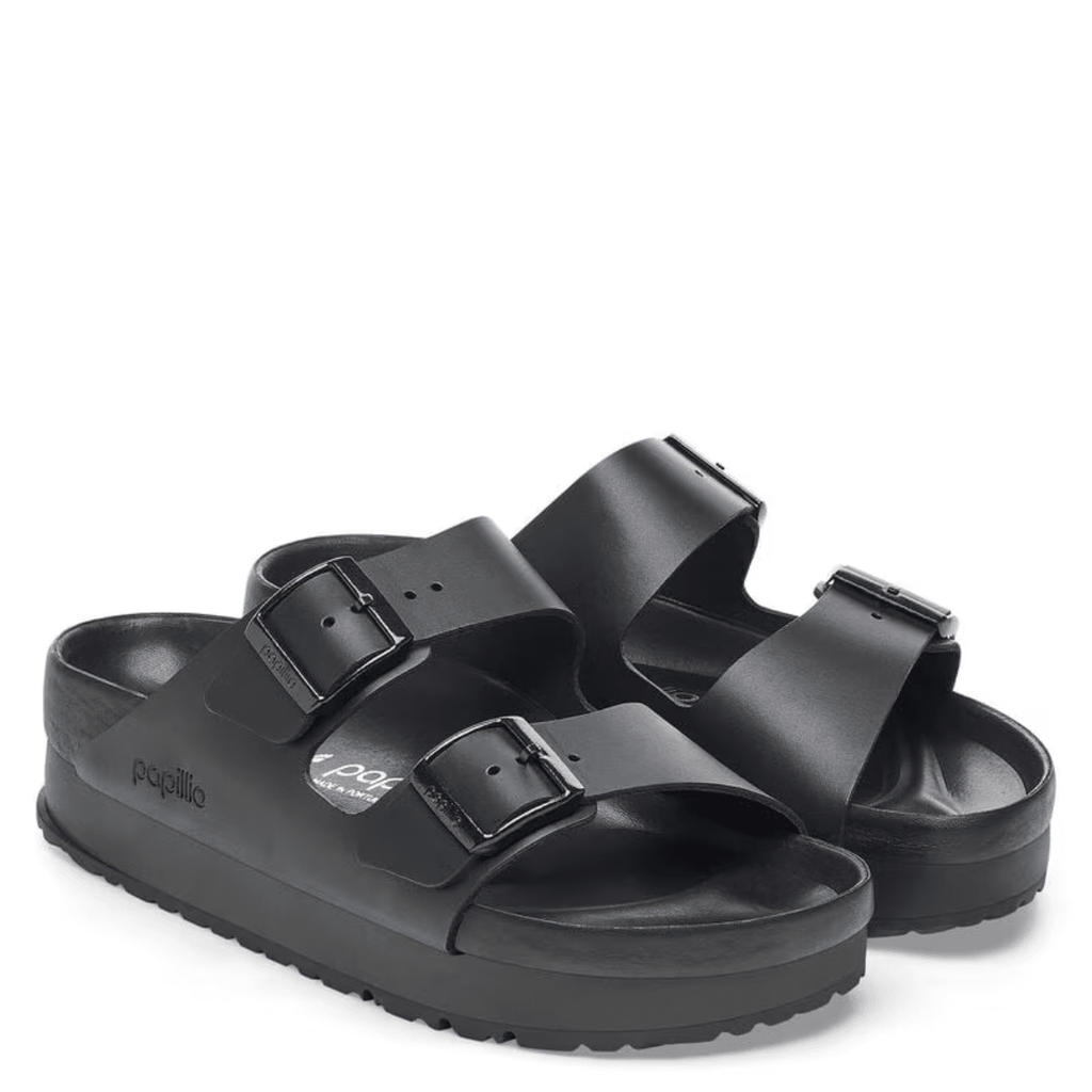 Birkenstock Women's Arizona Flex Platform Leather in Black