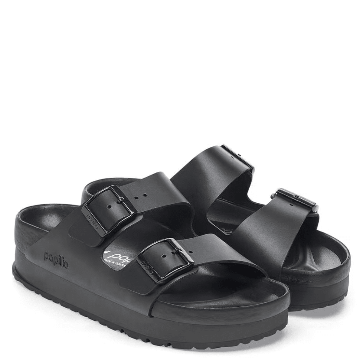 Birkenstock Women's Arizona Flex Platform Leather in Black