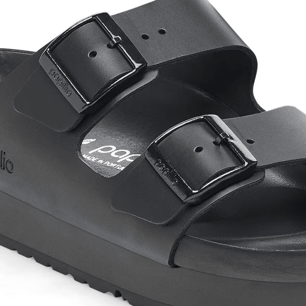 Birkenstock Women's Arizona Flex Platform Leather in Black