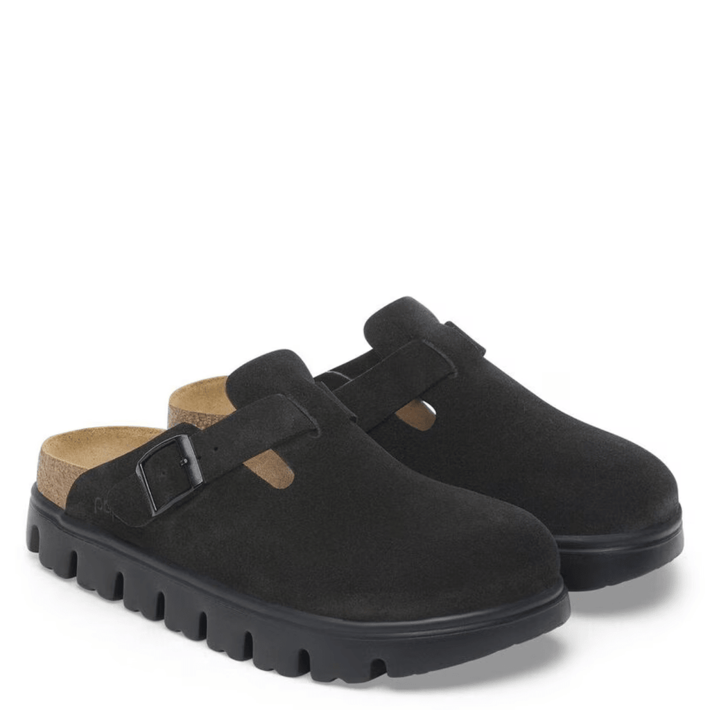Birkenstock Women's Boston Chunky Suede Leather in Black/Black