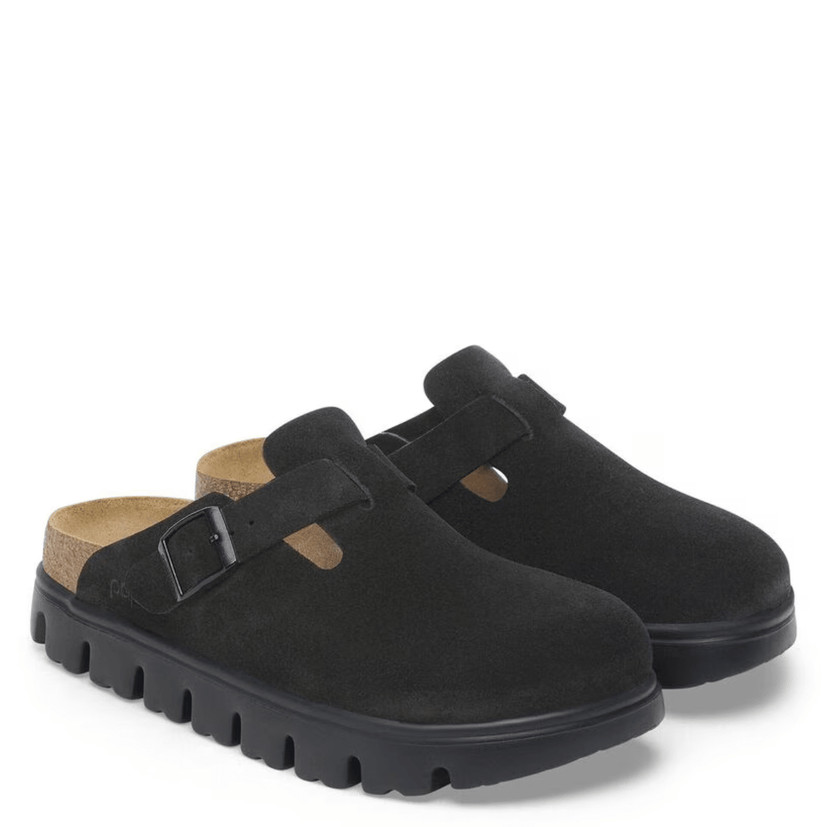 Birkenstock Women's Boston Chunky Suede Leather in Black/Black