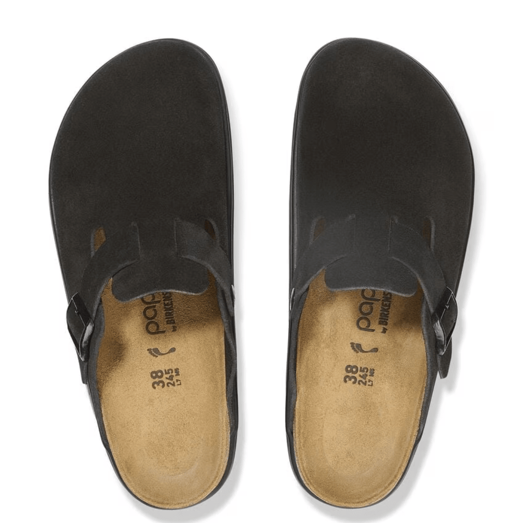 Birkenstock Women's Boston Chunky Suede Leather in Black/Black