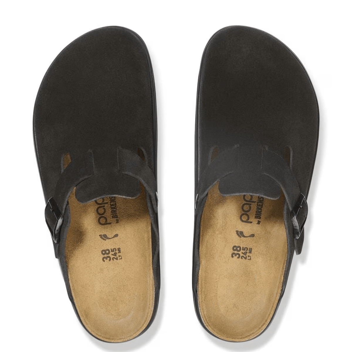 Birkenstock Women's Boston Chunky Suede Leather in Black/Black