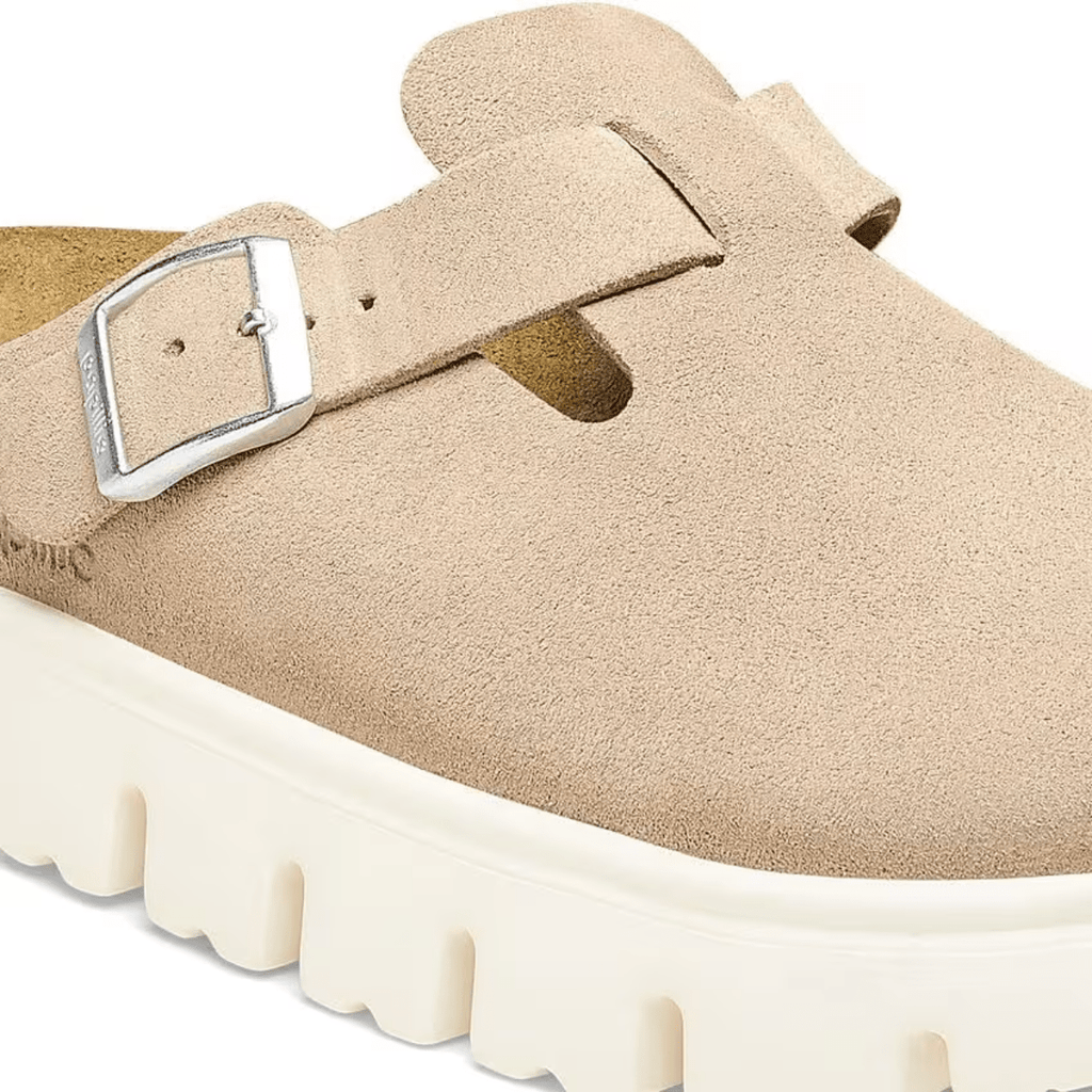 Birkenstock Women's Boston Chunky Suede Leather in Warm Sand