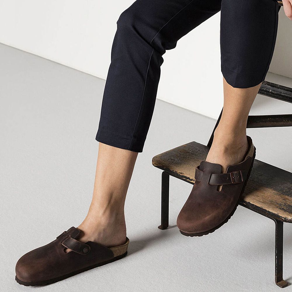 Birkenstock Women's Boston Softbed Oiled Leather in Habana