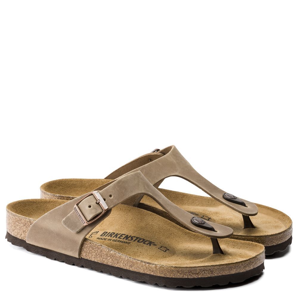 Birkenstock Women's Gizeh Oiled Leather in Tobacco Brown