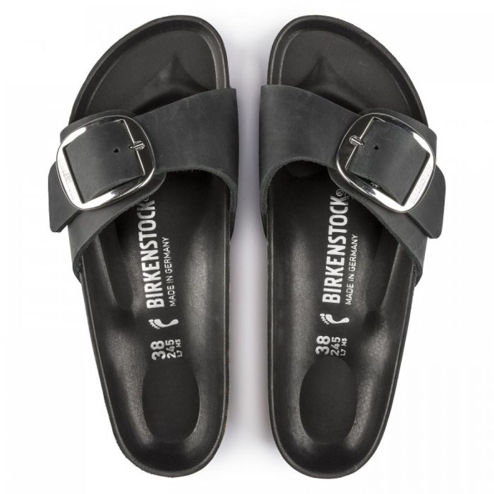 Birkenstock Women's Madrid Big Buckle Oiled Leather in Black