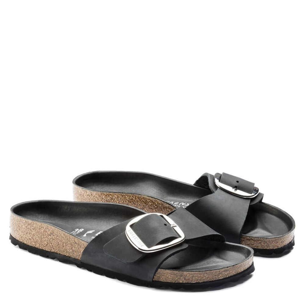 Birkenstock Women's Madrid Big Buckle Oiled Leather in Black