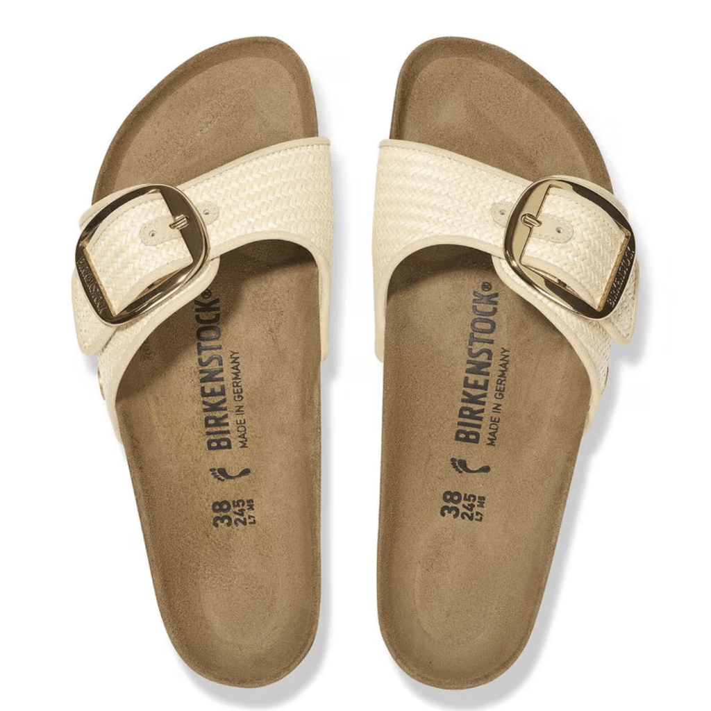 Birkenstock Women's Madrid Big Buckle Raffia Textile in Naturale