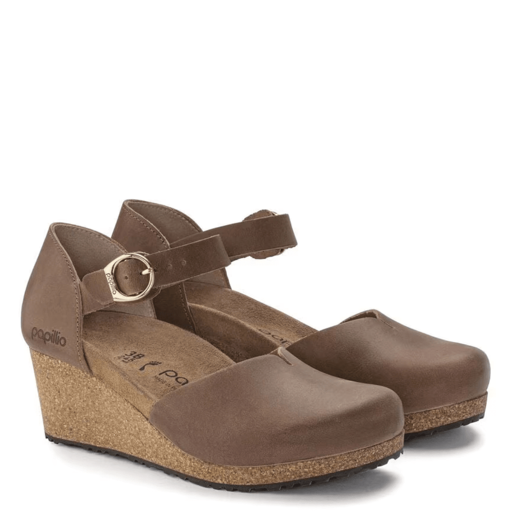 Birkenstock Women's Mary Ring-Buckle Oiled Leather in Cognac