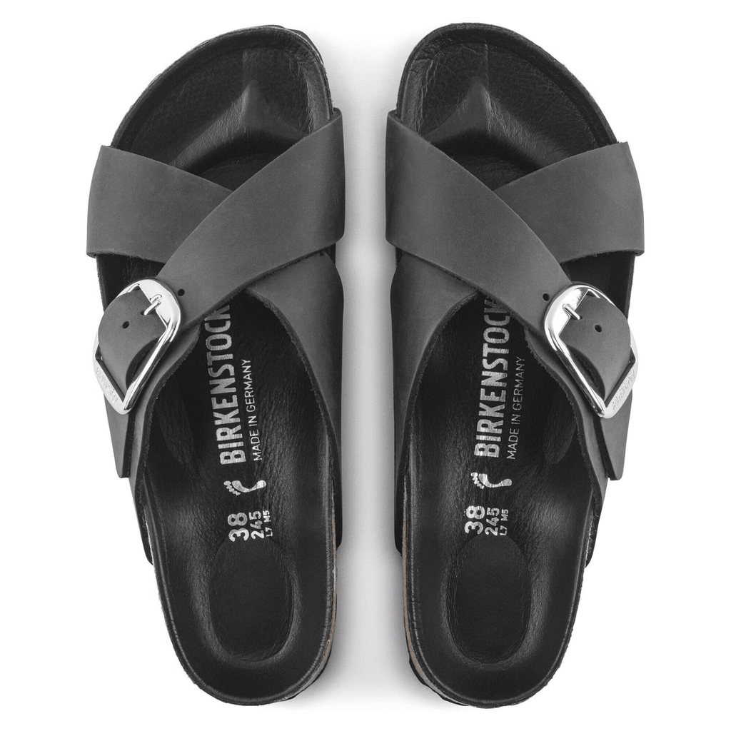 Birkenstock Women's Siena Big Buckle Oiled Leather in Black