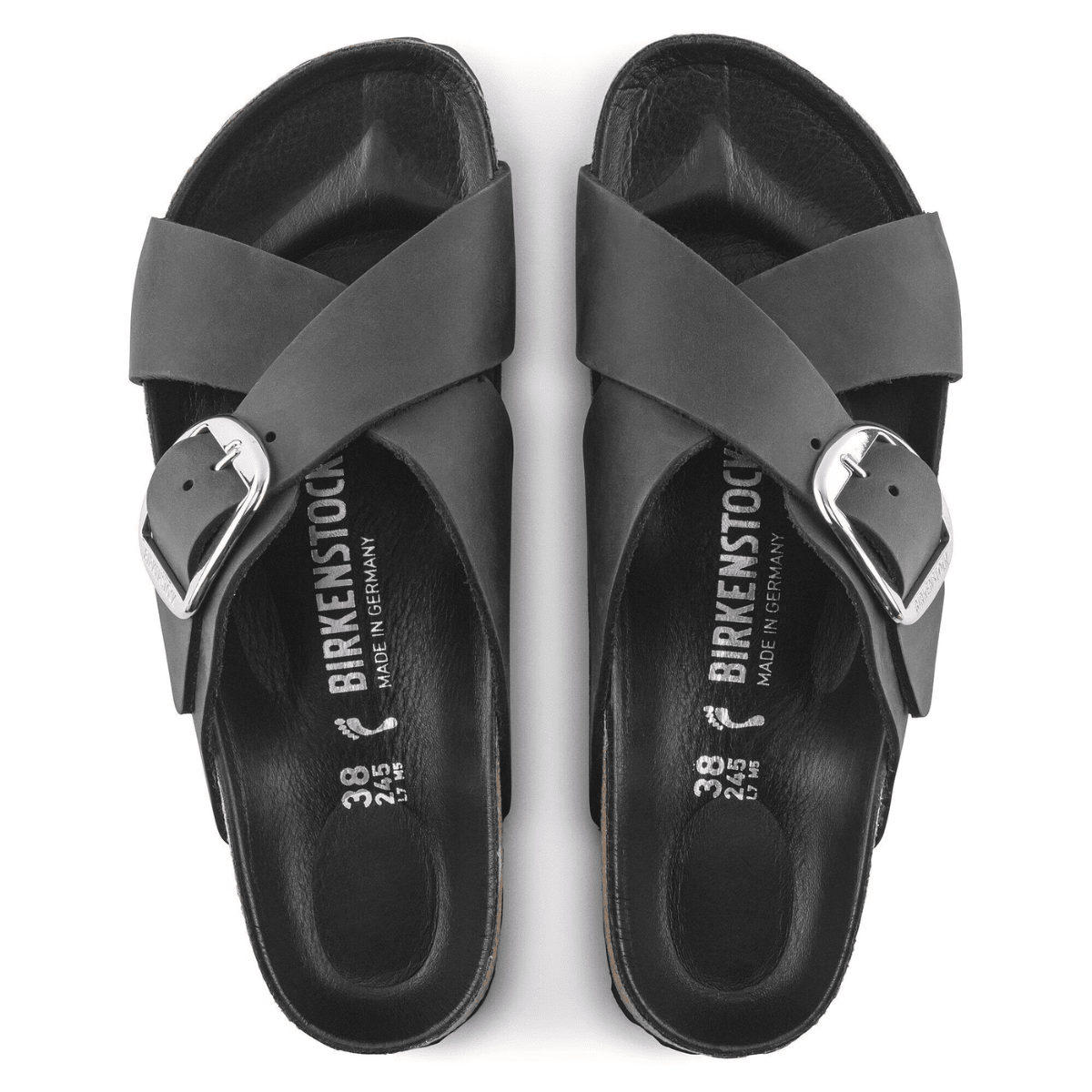 Birkenstock Women's Siena Big Buckle Oiled Leather in Black