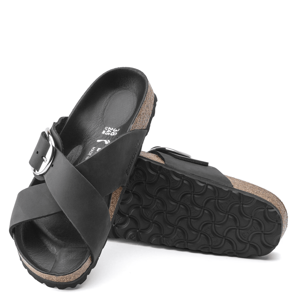 Birkenstock Women's Siena Big Buckle Oiled Leather in Black