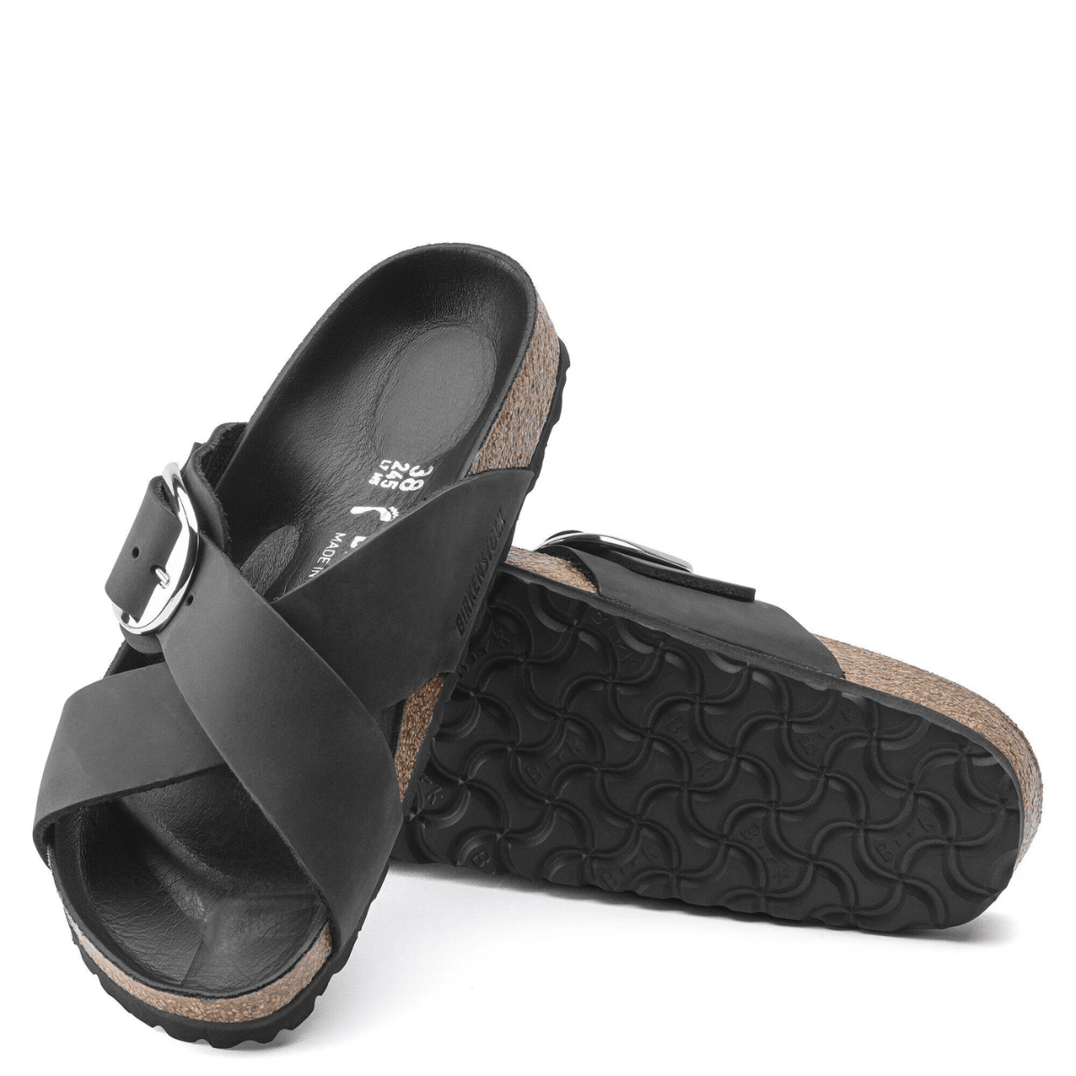 Birkenstock Women's Siena Big Buckle Oiled Leather in Black