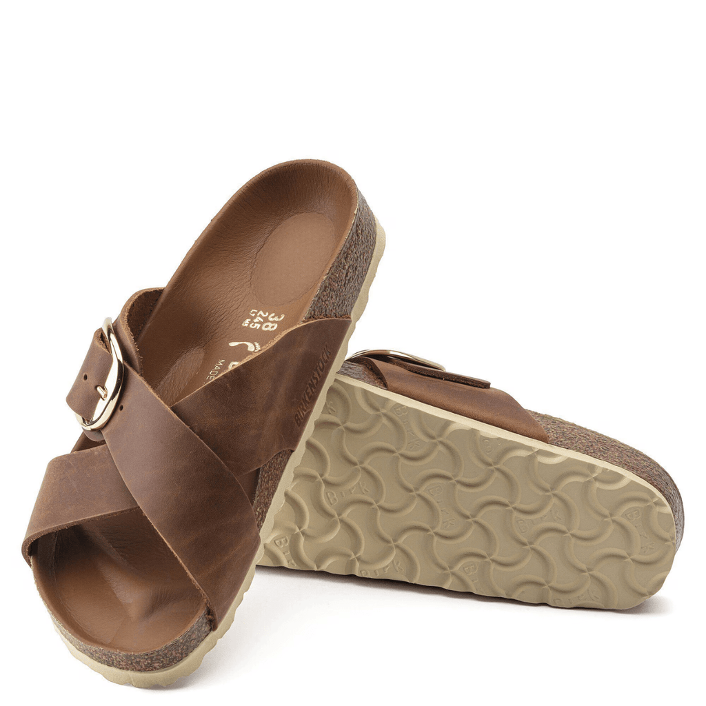 Birkenstock Women's Siena Big Buckle Oiled Leather in Cognac