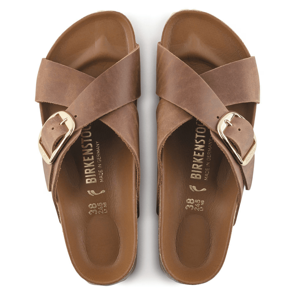 Birkenstock Women's Siena Big Buckle Oiled Leather in Cognac