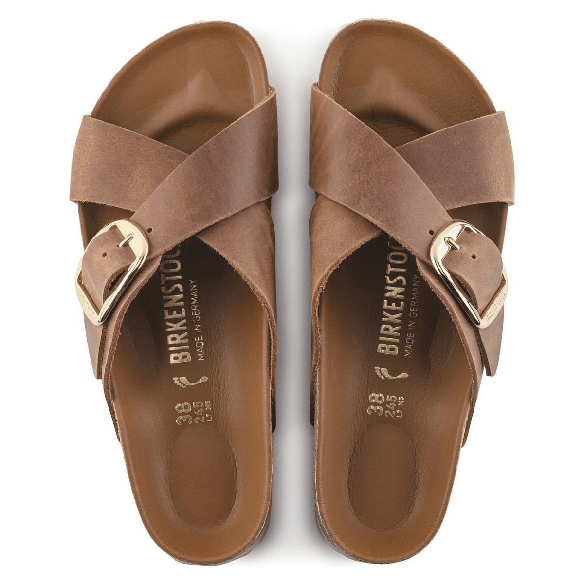 Birkenstock Women's Siena Big Buckle Oiled Leather in Cognac