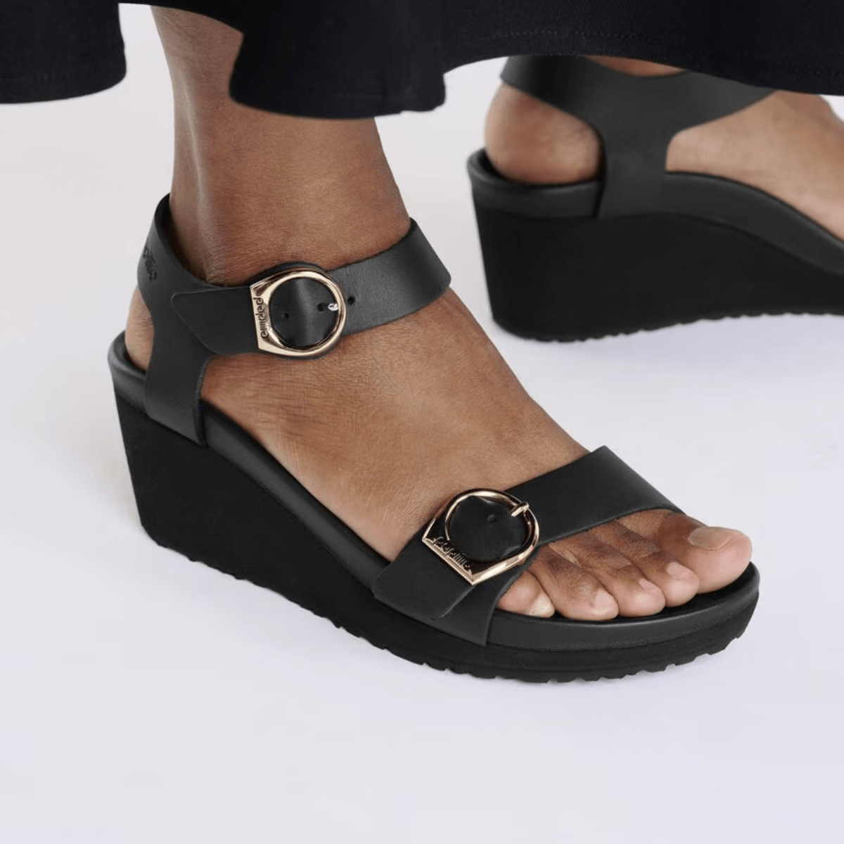 Birkenstock Women's Soley Ring-Buckle Leather in Black