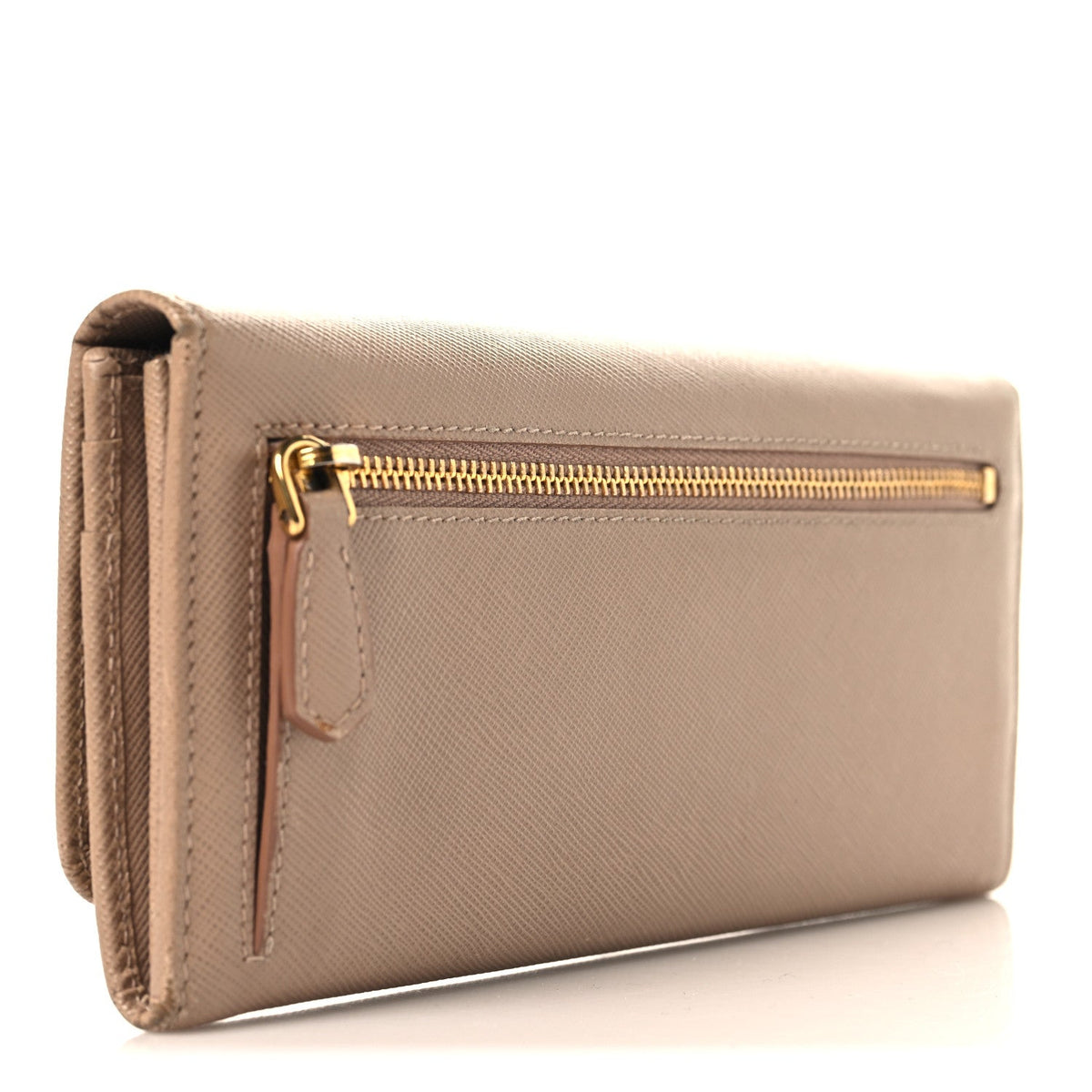 Saffiano Metal Continental Flap Wallet Cammeo