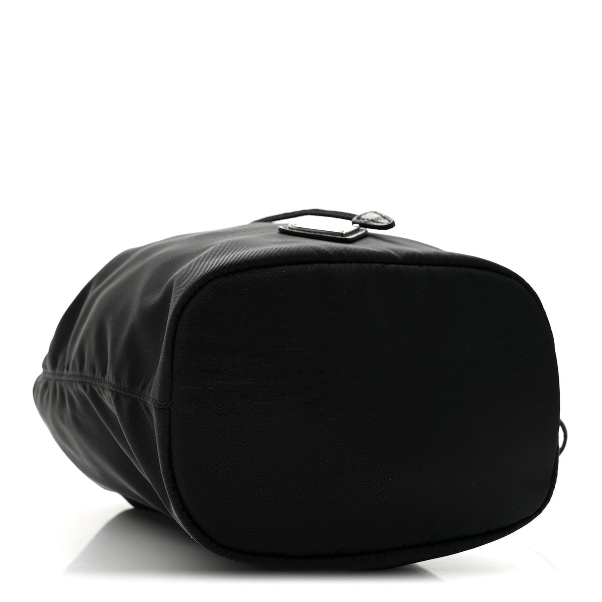 Saffiano Tessuto Re-Nylon Vela Bucket Wristlet Black