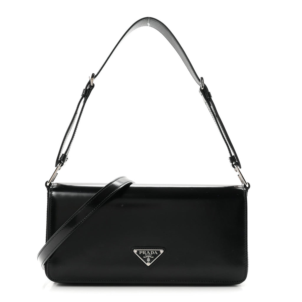 Spazzolato Femme Flap Shoulder Bag Black