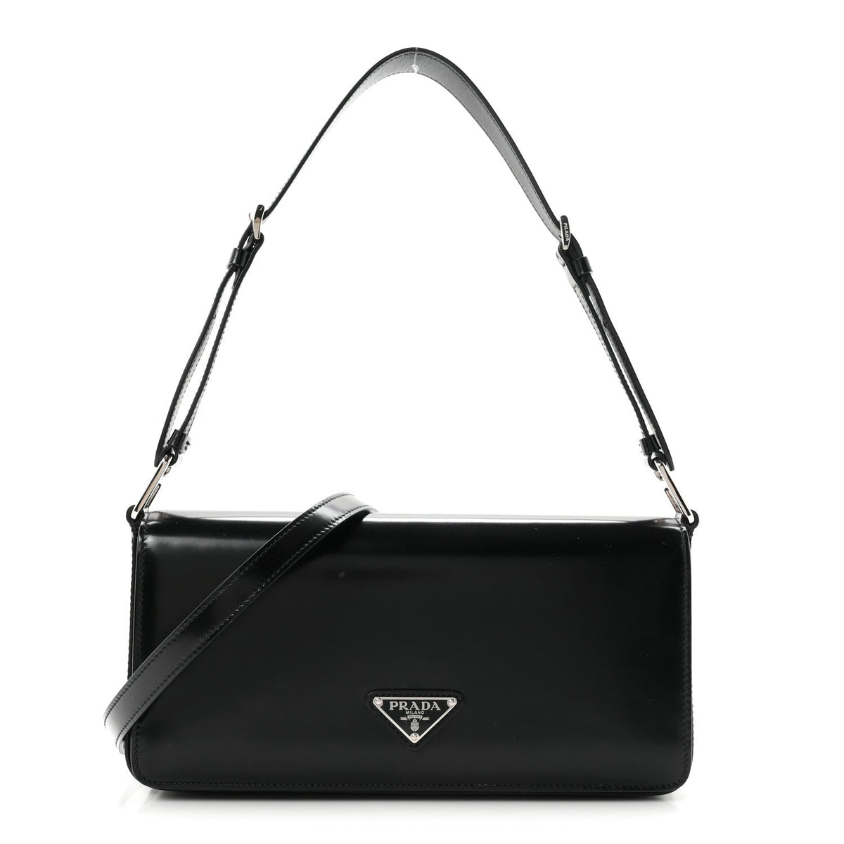 Spazzolato Femme Flap Shoulder Bag Black