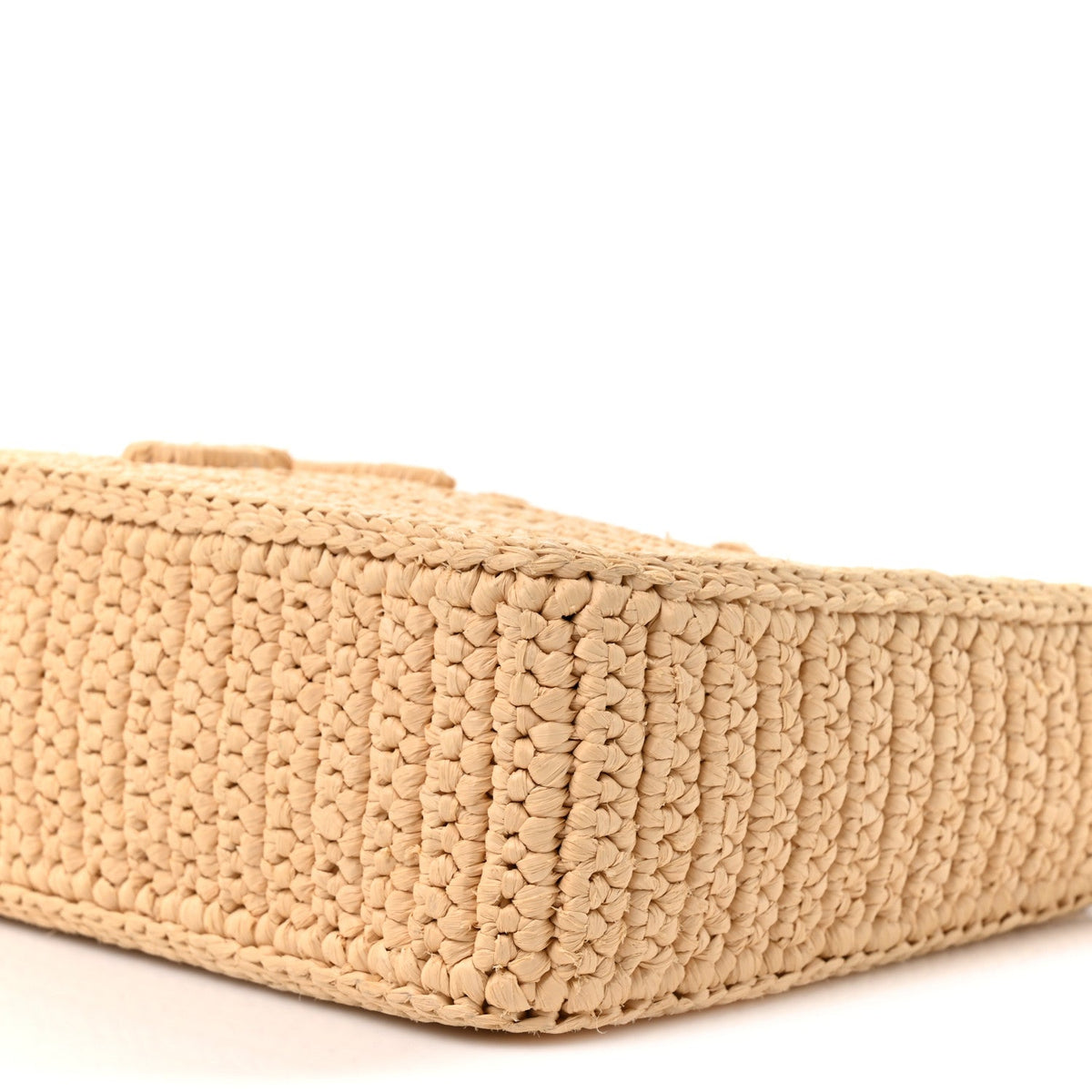Yarn Raffia Effect Crochet Mini Re-Edition 2000 Shoulder Bag Naturale